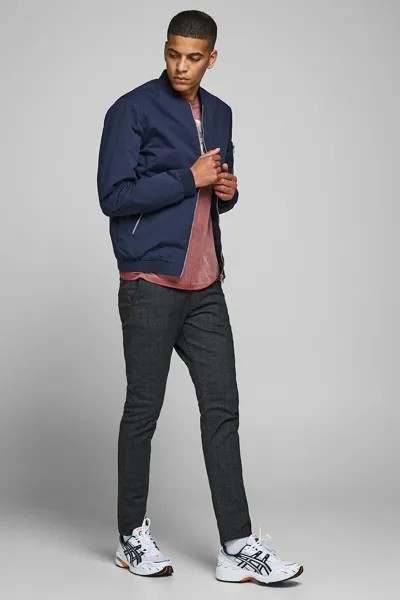 Бомбер с карманами на молнии Jack & Jones, синий