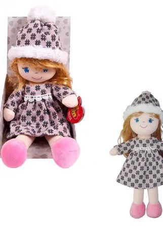 ABtoys Кукла в шапочке и фетровом платье 36 см