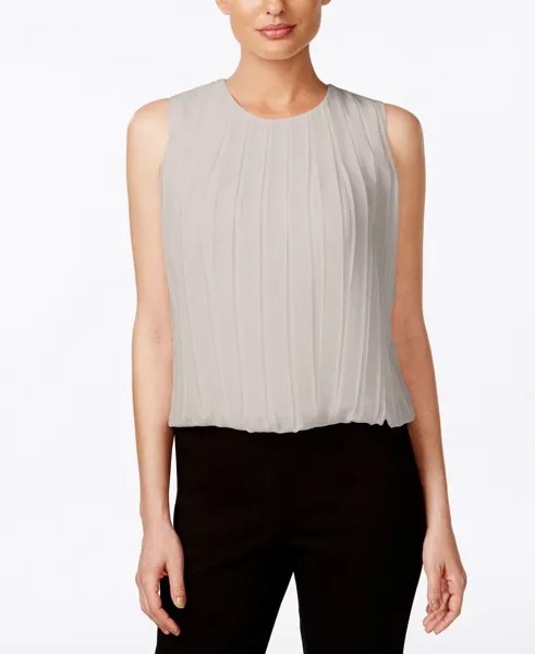 Плиссированная блузка без рукавов Calvin Klein, хаки