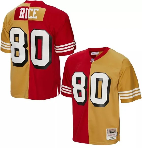 Мужская майка Mitchell & Ness San Francisco 49ers Джерри Райс № 80 1994 года сплит-возврат