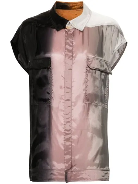Rick Owens рубашка 110D Lido с эффектом деграде, черный