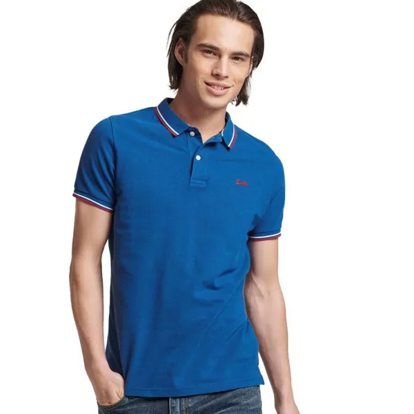 Поло с коротким рукавом Superdry Vintage Tipped, синий