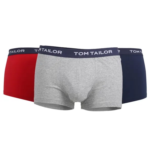 Боксеры Tom Tailor Boxershort 3 шт, цвет Grau/Rot/Dunkelblau