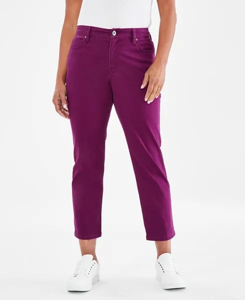 Женские джинсы-капри с пышной посадкой со средней посадкой Style & Co, фиолетовый