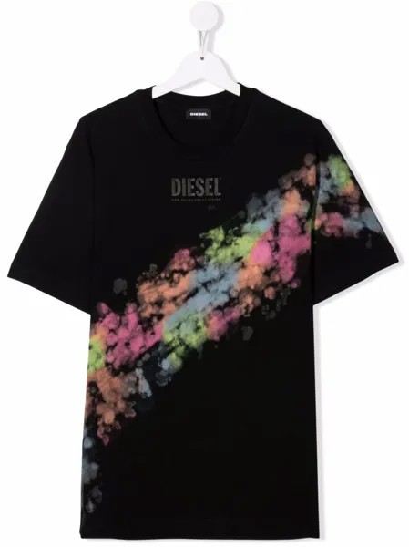 Diesel Kids футболка с абстрактным принтом