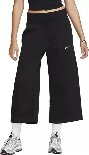 Женские укороченные спортивные штаны из флиса с высокой талией Nike Sportswear Phoenix, черный