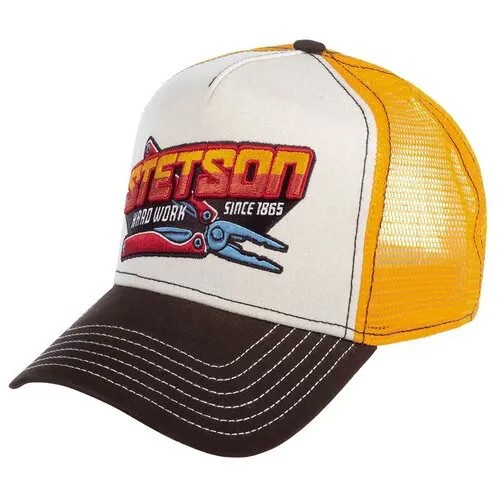 Бейсболка STETSON арт. 7751188 TRUCKER CAP HARD WORK (коричневый / белый), размер UNI