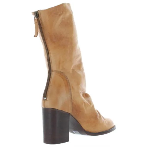 Женские кожаные ботинки до середины икры на блочном каблуке Elle Free People, цвет Tan Leather