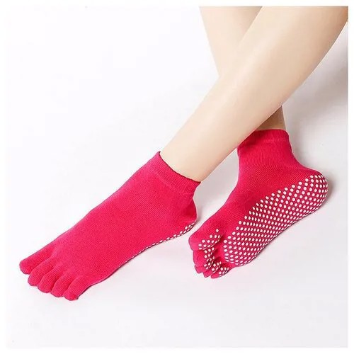 Носки для йоги Yoga Socks с раздельными пальцами нескользящие, размер 35-42