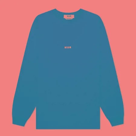 Мужской лонгслив MSGM Micro Logo Crew Neck, цвет коричневый, размер XL