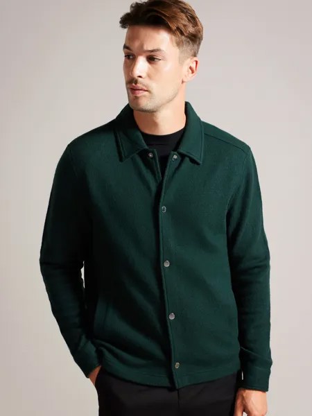 Шерстяная куртка Eason Ted Baker, зеленый темный