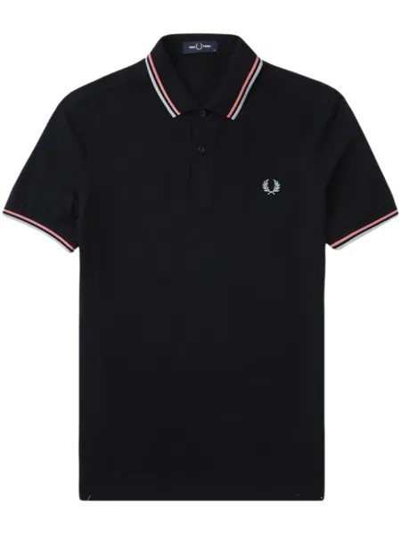 Fred Perry рубашка поло с отделкой в полоску, черный