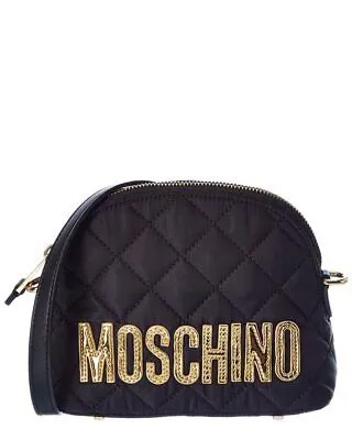 Женская сумка на плечо Moschino с вышитым логотипом, черная