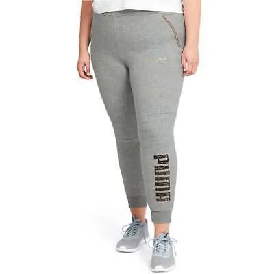 Женские серые повседневные спортивные штаны Puma Moto Fleece Training Joggers Plus 52145