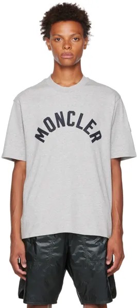 Серая бондированная футболка Moncler