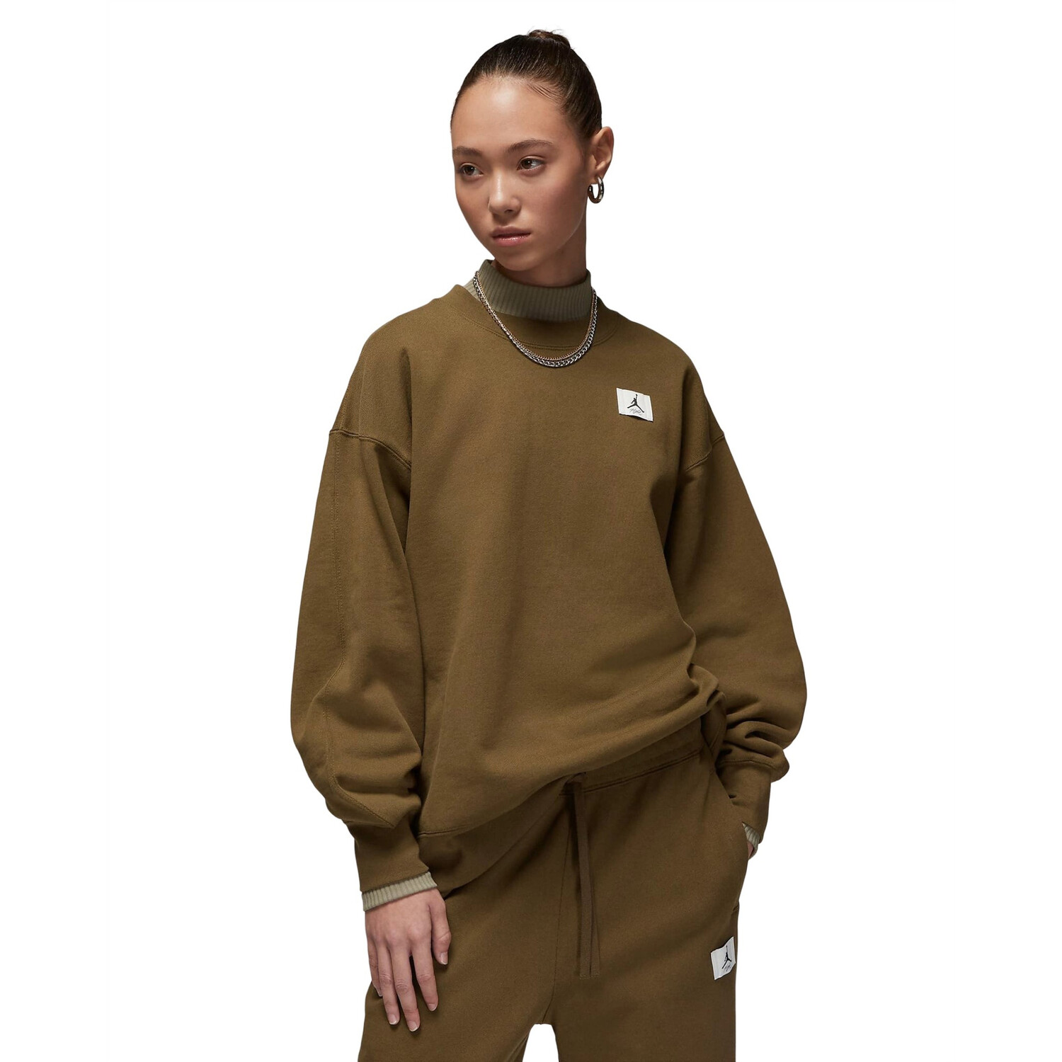 Свитшот Nike Jordan Flight Women's Fleece, оливково-коричневый