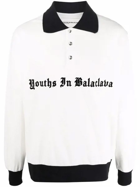 Youths In Balaclava logo long-sleeve polo shirt