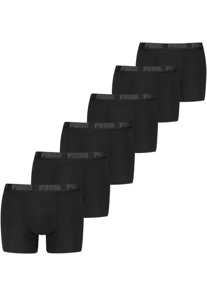 Боксеры PUMA (6 шт. в упаковке), с эластичным поясом с логотипом, черный