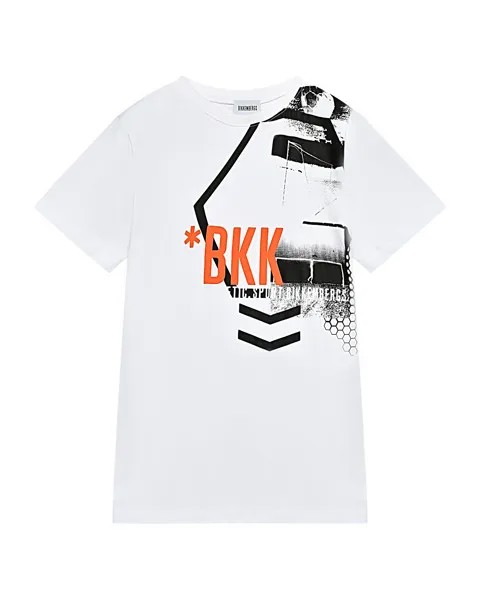 Футболка с принтом и логотипом, белая Bikkembergs