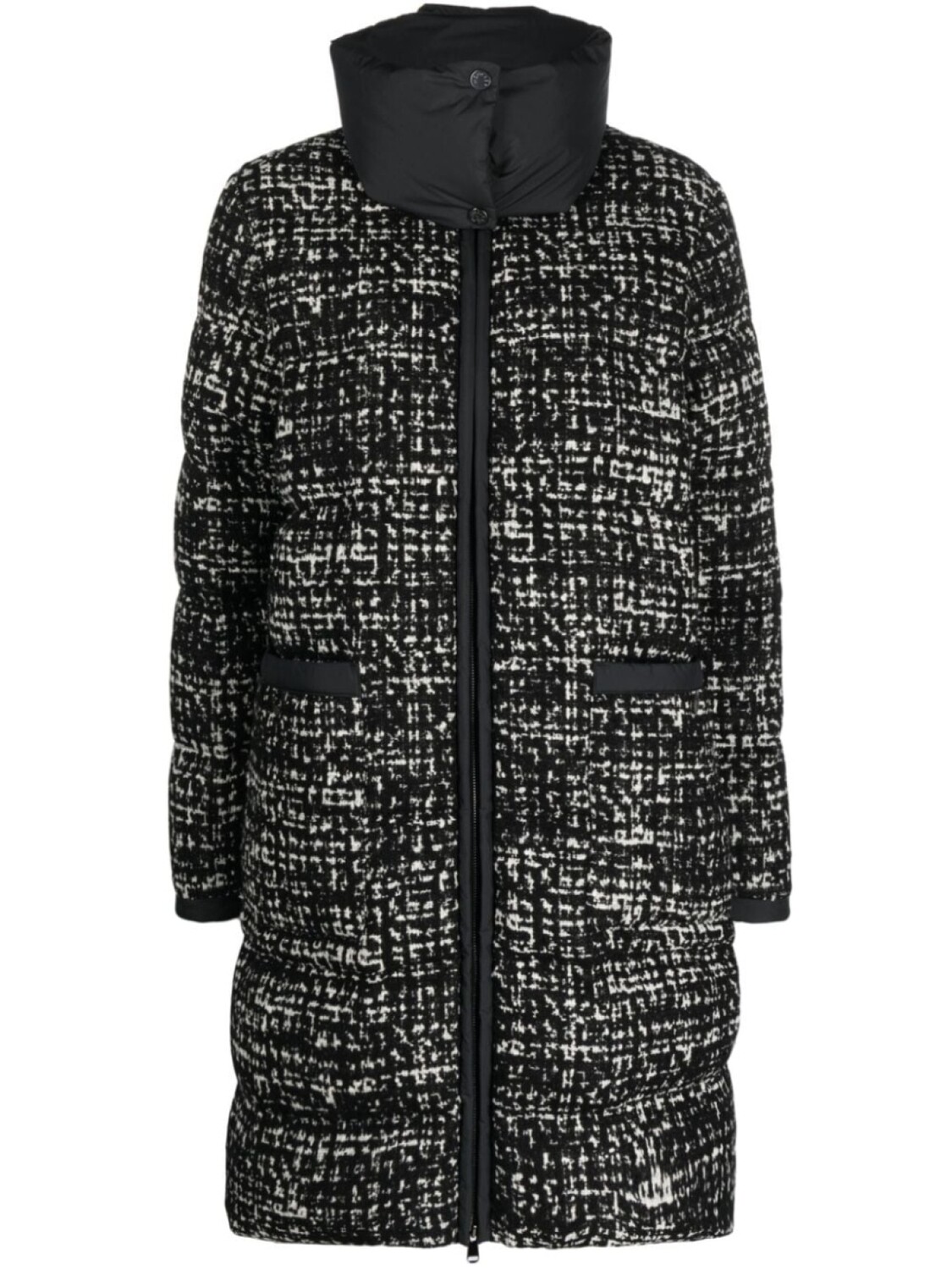 Moncler твидовый пуховик Rhone, черный
