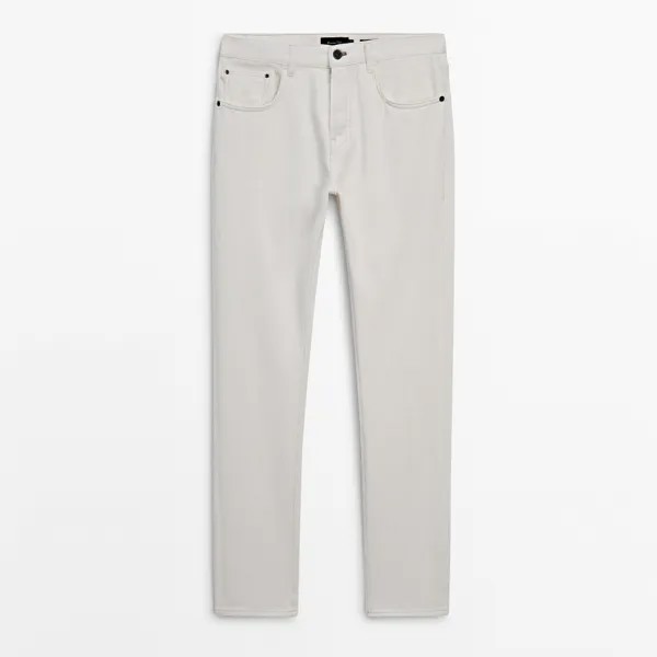 Джинсы Massimo Dutti Tapered Fit Selvedge Jeans, кремовый