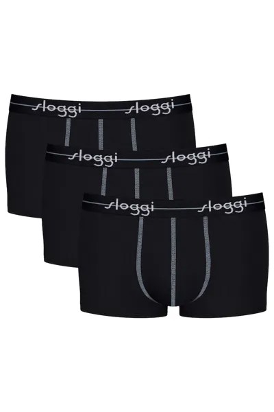 Боксеры с логотипом на талии, 3 пары Sloggi, черный