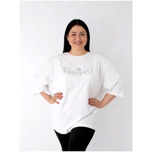 Футболка женская большого размера Impresa футболка с принтом белый 76-78 12XL