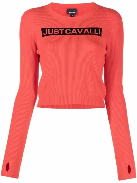 Just Cavalli топ в рубчик с логотипом