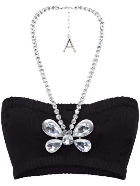 AREA трикотажный топ-бандо Crystal Butterfly, черный