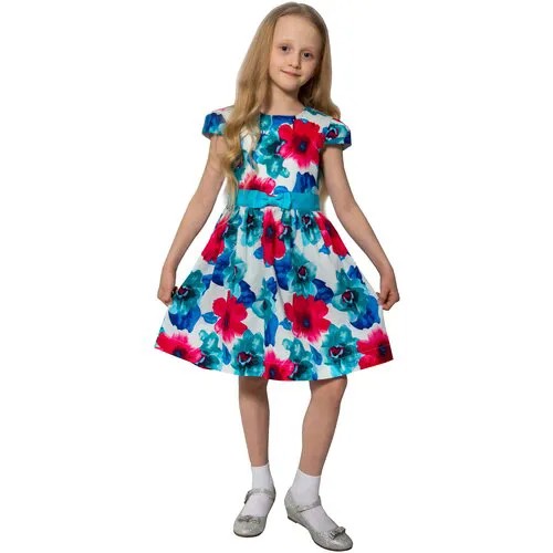 Летнее текстильное платье для девочки / Нарядное платье для детского сада