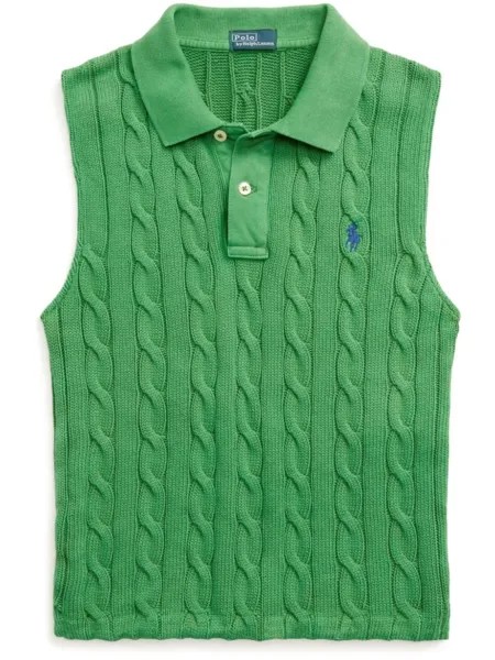 Polo Ralph Lauren рубашка поло фактурной вязки, зеленый