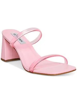 STEVE MADDEN Женские сандалии без шнуровки Lilah с квадратным носком на блочном каблуке с розовыми ремешками 6