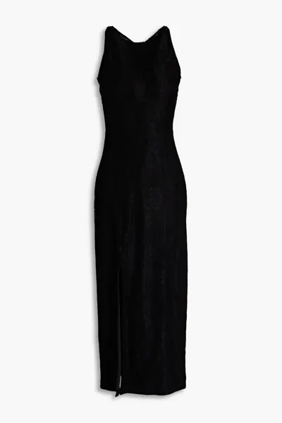 Платье миди из кордового кружева Rotate Birger Christensen, черный