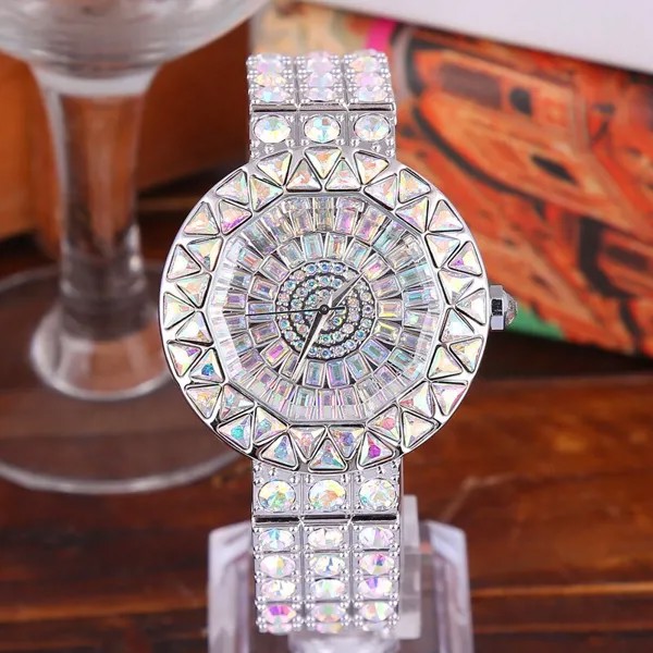 2022 алмазные Большие женские часы роскошные стальные полностью Стразы Наручные часы женские Кристальные наручные часы женские кварцевые часы