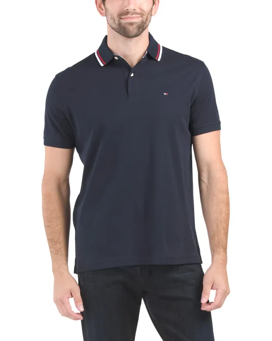 Поло свободного кроя с короткими рукавами и двойным кончиком Tommy Hilfiger, цвет Desert Sky