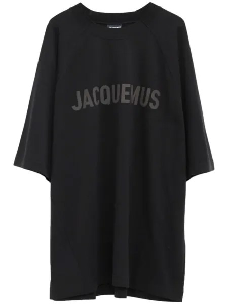 Jacquemus футболка с круглым вырезом и аппликацией-логотипом, черный