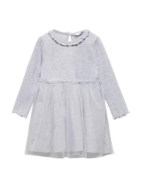 Платье MANGO KIDS, пестрый серый
