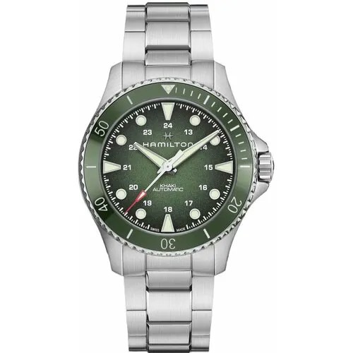Наручные часы Hamilton Khaki Navy, серебряный, зеленый