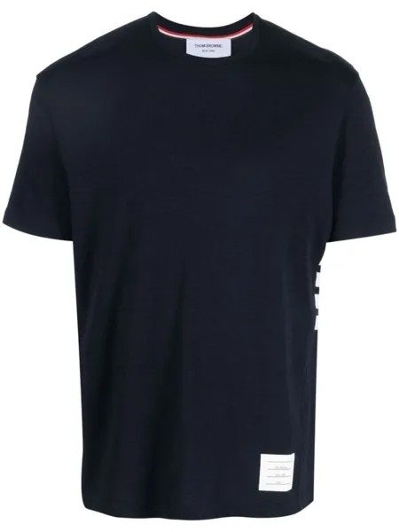 Thom Browne 4-Bar logo-patch T-shirt, синий