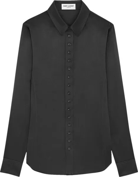 Рубашка Saint Laurent Fitted Shirt 'Noir', черный