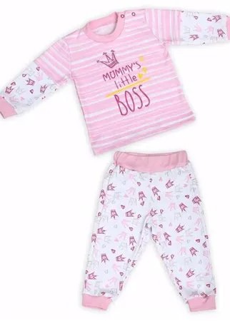 Пижама BABYGLORY размер 98, белый/розовый