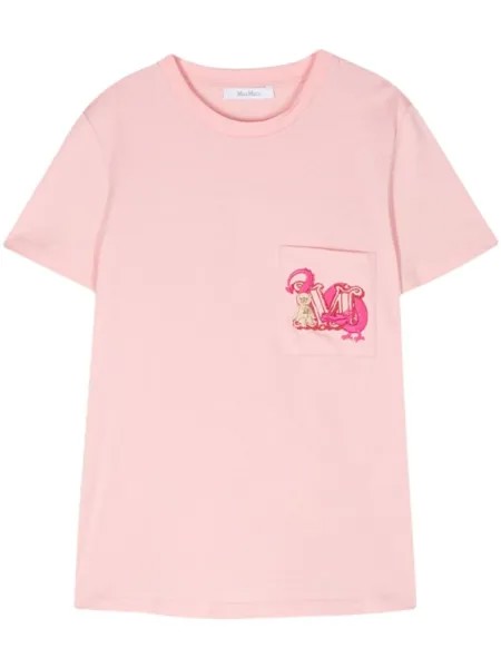 Max Mara футболка с монограммой, розовый