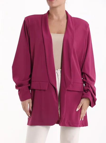 Пиджак без подкладки с подплечниками, красно-фиолетовый