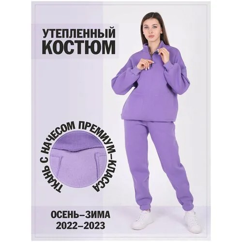 Костюм , джемпер и брюки, повседневный стиль, размер 44, фиолетовый