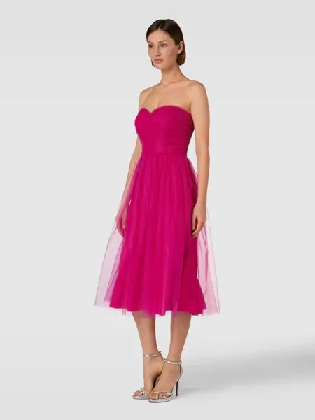 Коктейльное платье с рюшами LACE & BEADS, розовый
