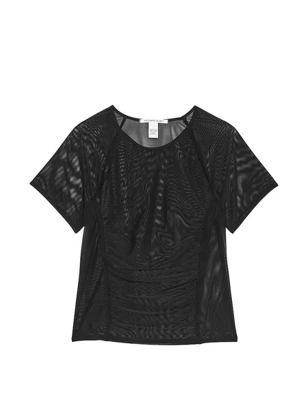 Футболка спортивная Victoria's Secret Mesh Ruched, черный
