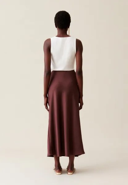 Длинная юбка JUPE MIDI FLUIDE SATINÉE Claudie Pierlot, коричневый