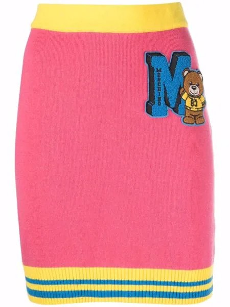 Moschino трикотажная юбка с монограммой