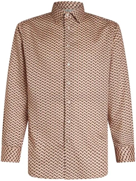 ETRO рубашка с длинными рукавами и геометричным узором, разноцветный