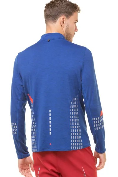 Мужская футболка для бега Tech Blue со светоотражающим покрытием на молнии 1/2 Ronhill, синий